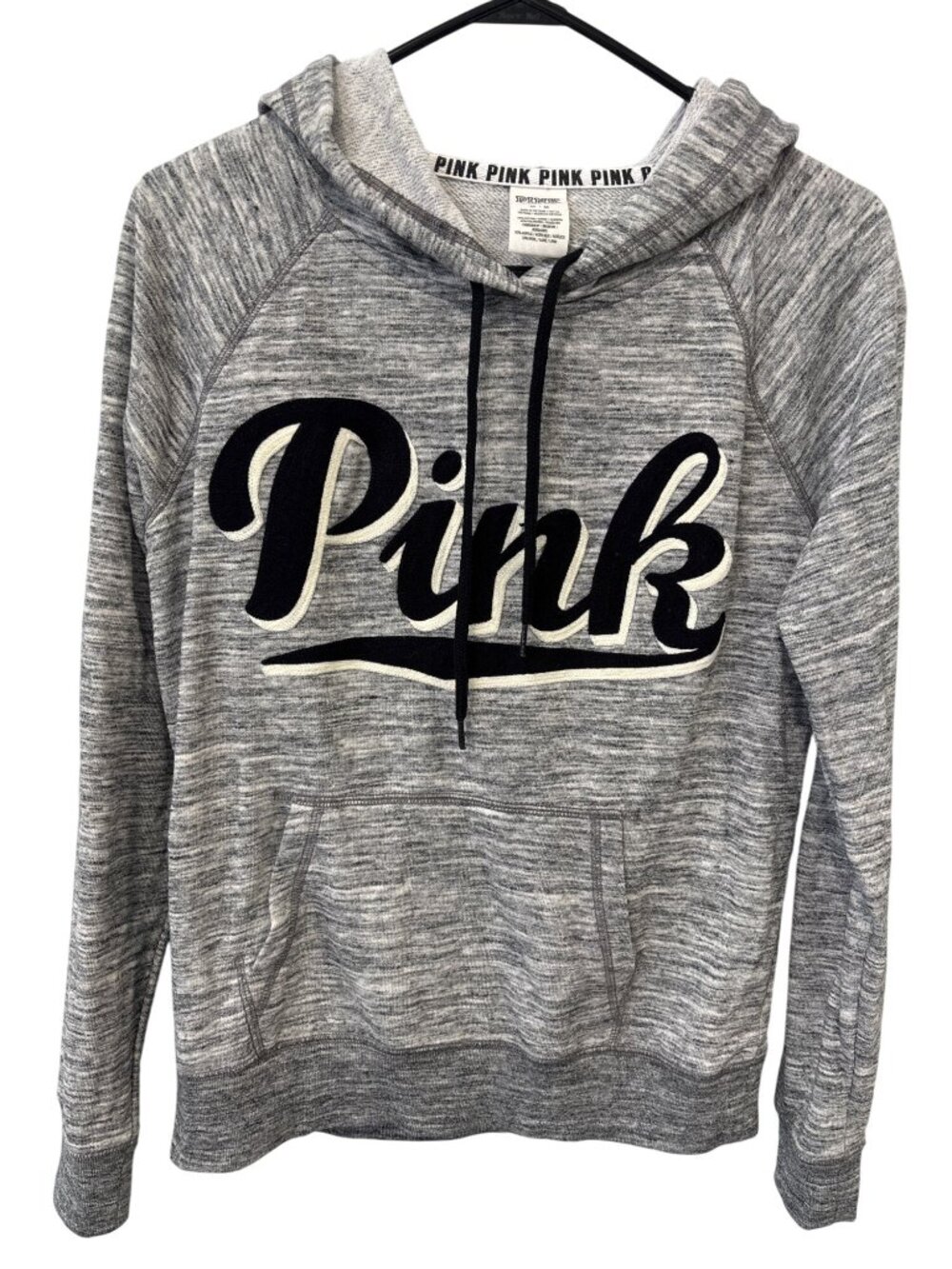 PINK Victorias Secret Hoodie Sweatshirt Medium Pullover Gray Active Lounge